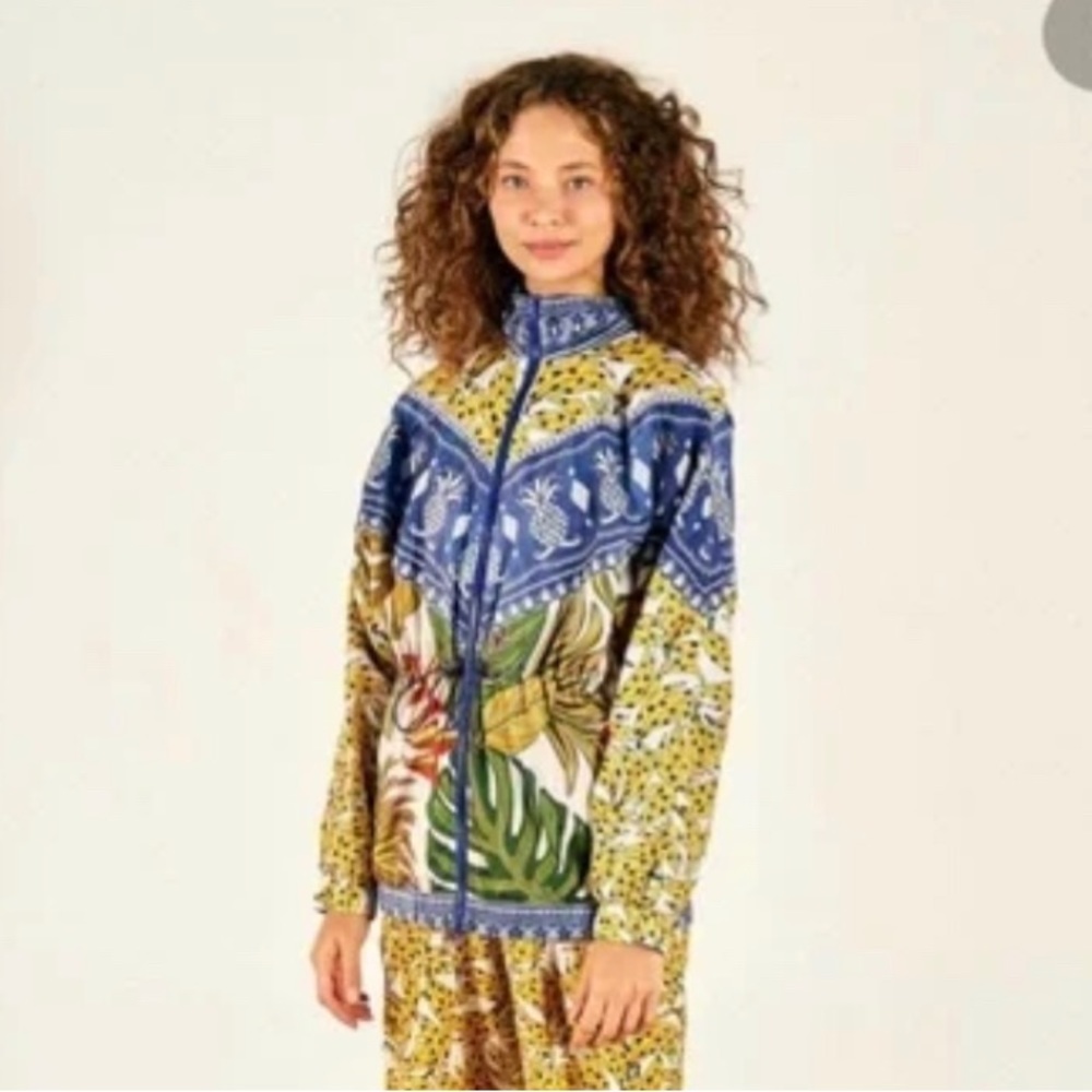 FARM RIO patterned zip up windbreaker